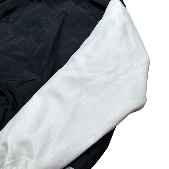 Vintage 90s Nike Black White Nylon Bomber Windbreaker Jacket Mens Medium - Picture 6 of 12